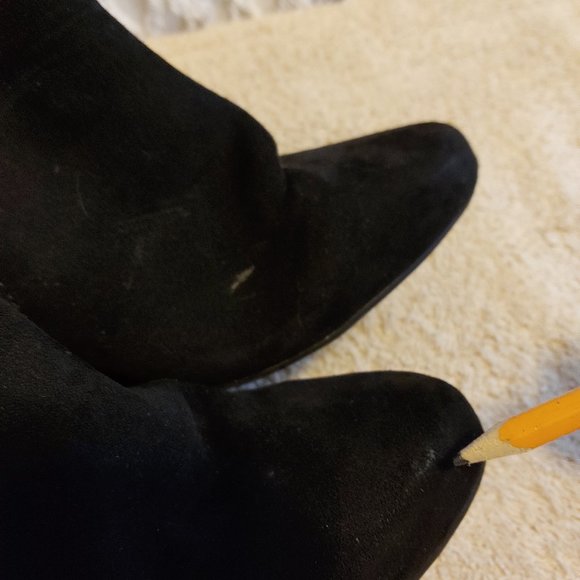 JESSICA SIMPSON Faux Suede MidCalf Wedge Boots Top Buckle Detail - Picture 5 of 8